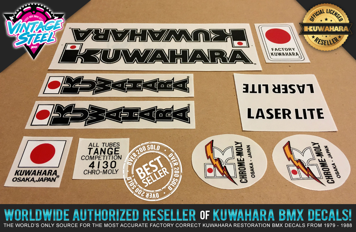 - KZ Laserlite... 1983-1985 Kuwahara /'FORK/' Vintage BMX Decal Sticker White